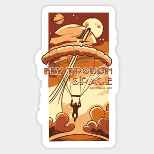 Fly trough space landscape Sticker